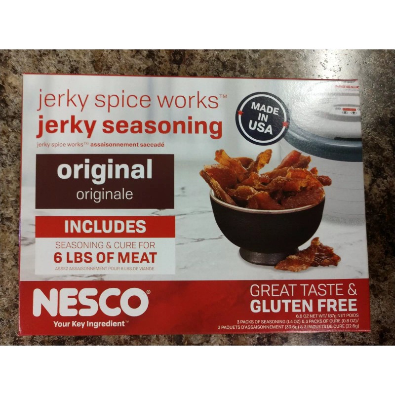 NESCO (1-3pk)-BEST Nesco Original Jerky Beef Venison Sausage, Stick Seasoning