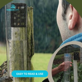 Outdoor Home Rain Gauge. Professional 6 Inch Capacity Aussie Made Heavy Duty Rain Measure Gauge. Reliable, Accurate Fence Or Post Mount Rain Gauge. Ideal Outdoor Tool For Garden, Yard & Farm.