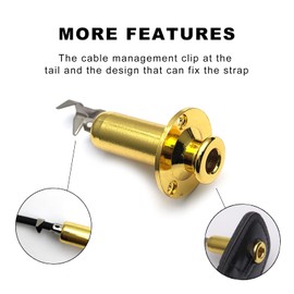 SAPHUE 6.35mm Acoustic Electric Guitar Bass Mono Endpin Output Jack Strap Button Jack Socket (Gold)