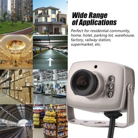 Dpofirs Wired Analogue CCTV Camera, 3.6 mm Wide Angle Lens, Audio Video Surveillance Camera for the Parking Lot of a Community House (PAL System (with Label