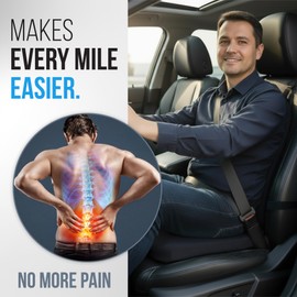 Elmara Doctor-Designed Car Seat Cushions for Driving – Car Seat Back Support, Driver Seat Cushion and Back Cushion for Car, Pillow for Driving Seat – The Ultimate Comfort Solution for Cars (Ink Black)