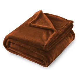 SOCHOW Flannel Fleece Blanket Throw Size, All Season Lightweight Super Soft Cozy Blanket for Bed or Couch, Caramel, 50x60 inches