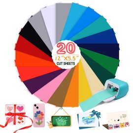 moinkerin Pack of 20 Vinyl Film Plotter 30.5 x 14 cm Plotter Film Plotter Films for Glass Cups Window DIY Decoration