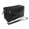VISCONTI Soft Leather Wrist Bag With Detachable Strap 18233 Black