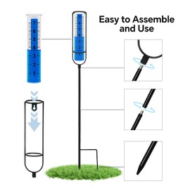 Cracrab Rain Gauge Outdoor for Yard, Heavy Duty Rain Guage Gage Freeze Proof Best Rated, Large Plastic Water Gauge with Floating Duck and Ball, Playful & Accurate