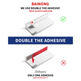 BaiNong 5 Pack 3 inch self Adhesive Cabinet pulls Adhesive Cabinet Handles Warm White Drawer Edge pulls Stick on Handles for Cabinet Finger pulls for Flat Drawer Concealed