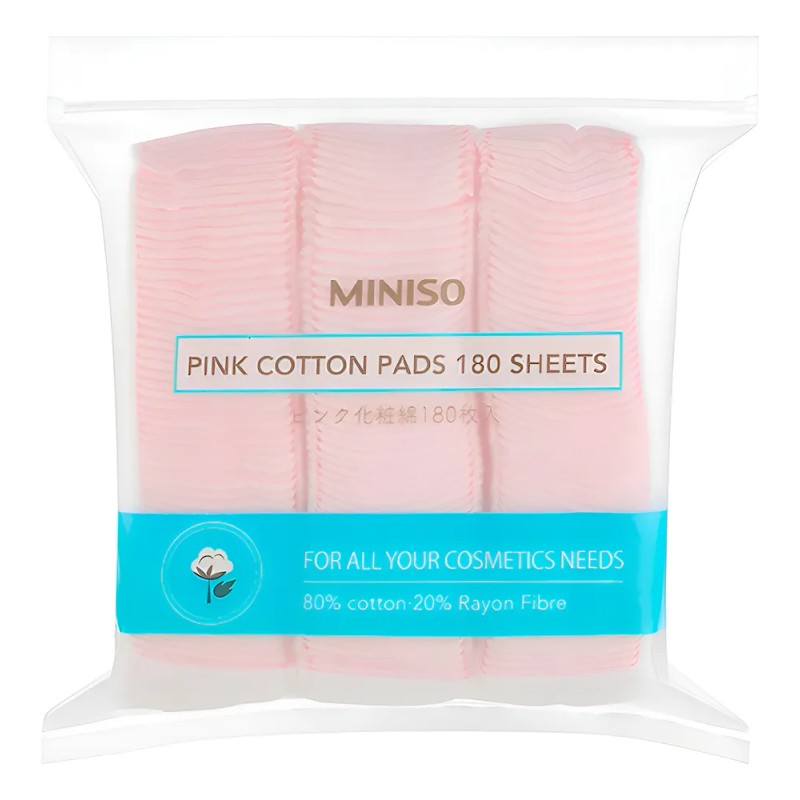 Miniso Almohadillas De Algodón Rosas 180 Piezas Rosa