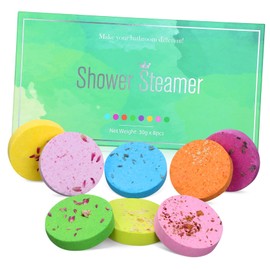 Mikinona 8pcs Bath Aroma Salt Tablets Natural Bath Salt Aromatherapy Shower Steamer