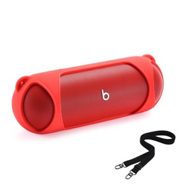 Speaker Case for Beats Pill Bluetooth Speaker, Shoulder Strap for Easier Carrying for Beats Speaker，3Colors Available，for Mountaineering Hiking Outdoor Travel Compatible with Beats Pill 2024(Red)