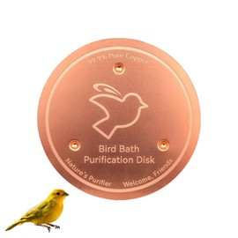 Bird Bath Copper Disk, Reinforced Pure Copper Purification Birdbath Bowl Cleaning Disks Universal Feeder Accessories (A)