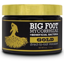 Big Foot Gold Mycorrhizal Fungi 4 oz, Beneficial Bacteria for Plant Growth, Root Stimulator, Super Concentrated 3-in-1 Formula for All Plants