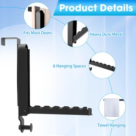 Over The Door Drying Rack, 2 Pack Foldable Over The Door Hooks Hanger for Laundry Clothes Heavy Duty Door Organizer Rack Coat Towels Hanging Storage for Bedroom Bathroom Kitchen