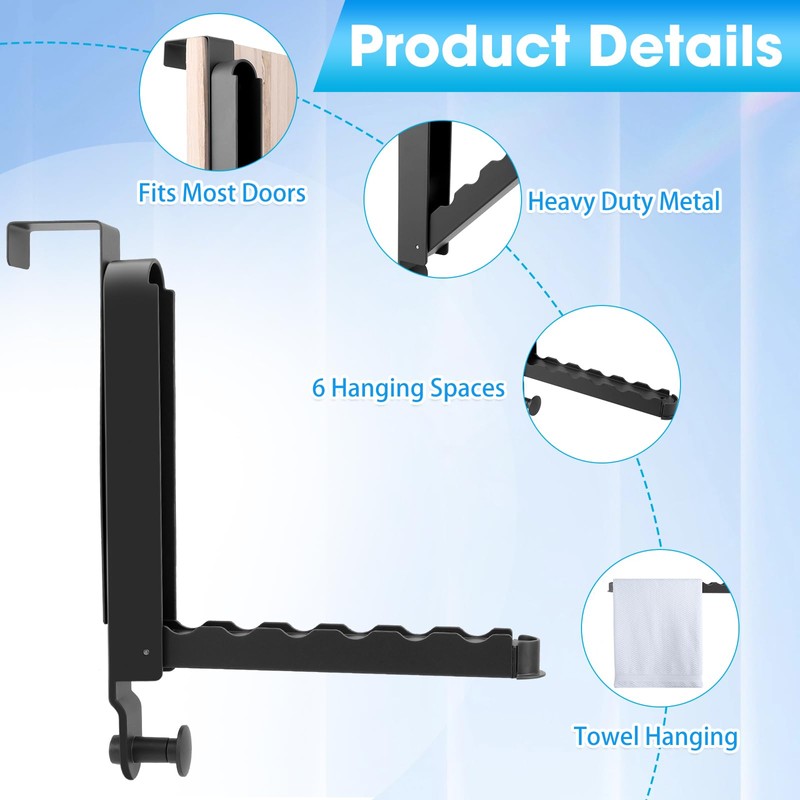 Over The Door Drying Rack, 2 Pack Foldable Over The