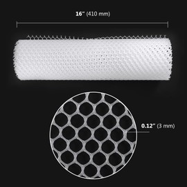 SEUNMUK 2 Rolls 16 Inch x 9.8 Ft White Plastic Chicken Wire Fence Mesh, Decorative Versatile Plastic Mesh Fence Garden Fencing with 40 Zip Ties, Temporary Fencing for Yard