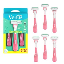 Gillette Venus Sensitive - Maquinillas de afeitar desechables para mujer, paquete de 6