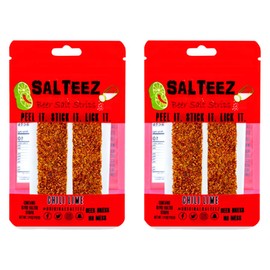 Salteez Beer Salt Strips: Real Chili Lime Strips That Stick to Your Bottle, Can, or Cup - For a Perfectly Dressed Beer Anytime Anywhere! (Chili Lime, 2 Pack)
