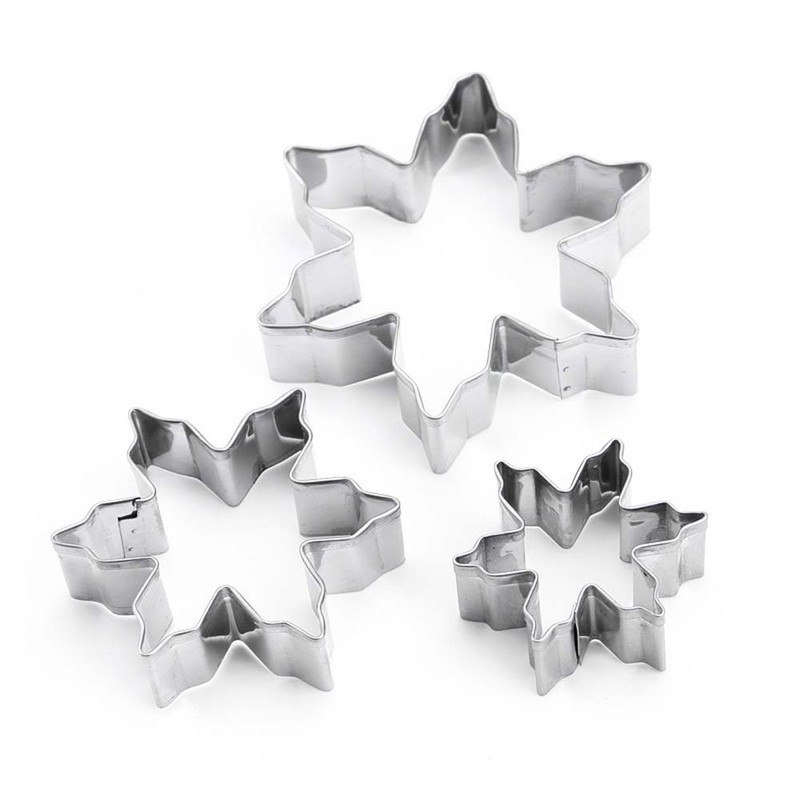 LRZCGB Snow Cookie Cutter Shape Set,Stainless Steel Tools (Snowflake)