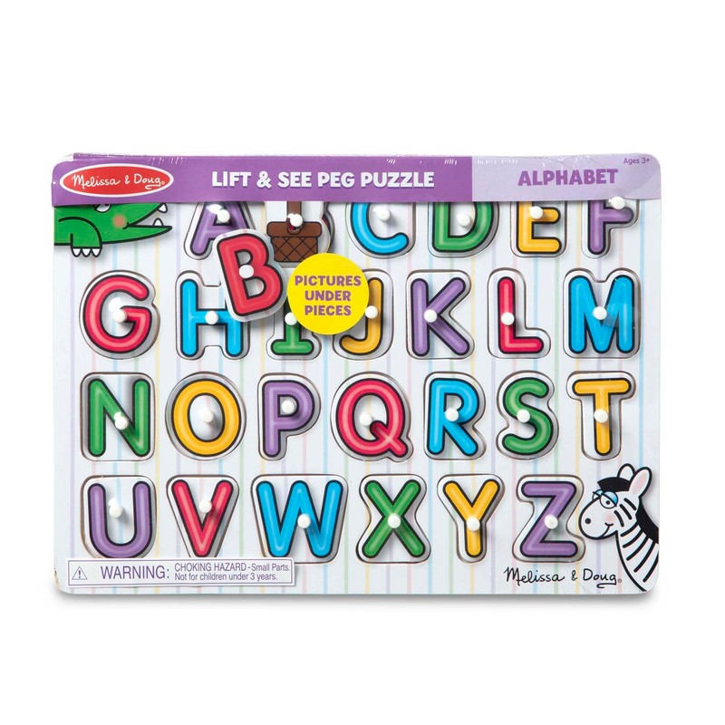 Melissa & Doug Lift & See Alphabet Wooden Peg Puzzle