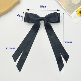 Visxcnu Pack of 2 Women's Hair Bows, Hair Clips with Bow, Bow Hair Clips, Girls, Hair Accessories, Hair Bows for Party, Christmas, Women, Girls (Black, Beige)