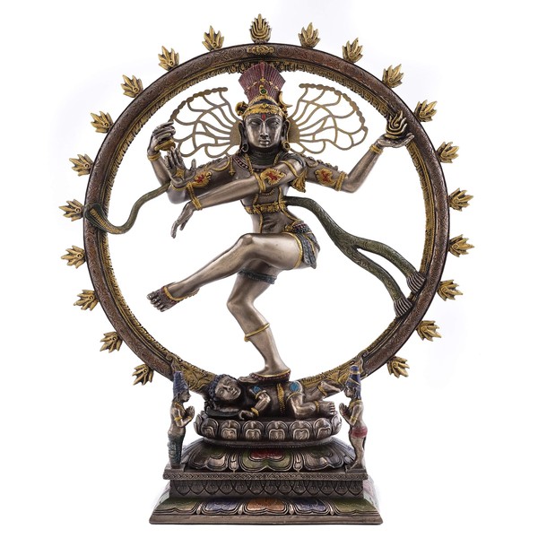 Top Collection Dancing Nataraja Shiva Statue- Divine Hindu Figurine that Destroys Evil, Ignorance, and Death in Premium Cold Cast Bronze- 10.5-Inch Collectible East Asian Meditating Sculpture