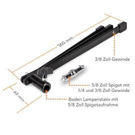 Walimex pro Bodenstativ Lampenstativ 15cm - Kompaktes leichtes Boden Lampen und Lichtstativ Tischstativ, 15 kg Traglast, Aluminium, für Fotografie Studio Outdoor Ringlicht Blitz LED Mikro, Schwarz