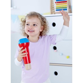 Hape Mighty Echo Microphone | Battery-Free Voice Amplifying Microphone Toy for Kids 1 Year & Up, Red, Model Number: E0337