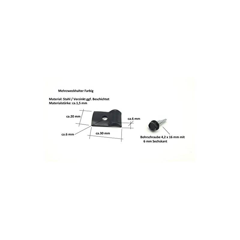 10x Mounting Set Anthracite for Double Rod Mat Fence Holder
