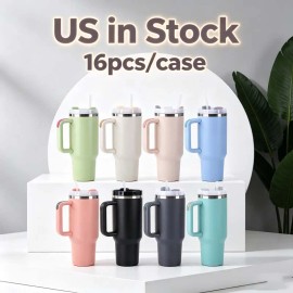 H20 40 OZ Powder Coated Travel Mug Car Cup Mixed Colors Durable Water Bottle Pink 40 OZ Tumbler for Daily Usecolor: 16pcs mixed, capacity: 40 oz