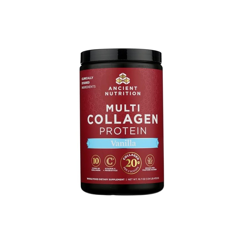 Ancient Nutrition sabores de colágeno múltiple, Vainilla, Large