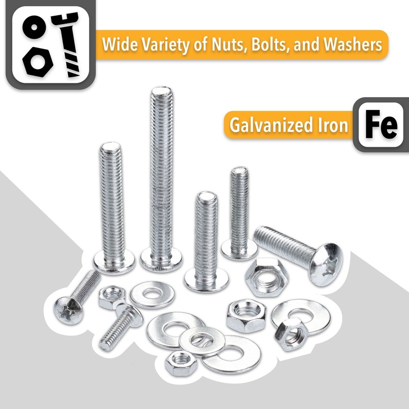 Mr. Pen- Bolts, Nuts, and Washer Assortment Kit, 113 pcs,