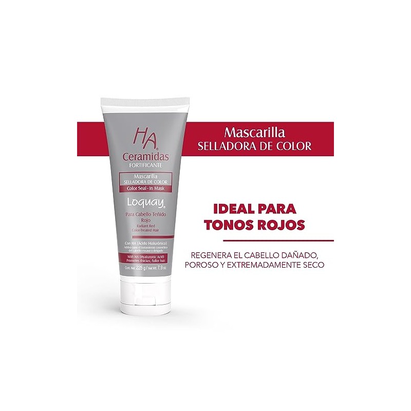 Loquay HA Mascarilla Fortificante para cabello Rojo