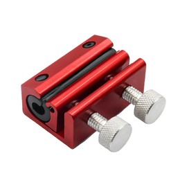 MUQIDA Cable Lubricator, Aluminum Double-Headed Wire Luber Tool for Brake Line Lubrication, Cable Luber Oiler Twin Clamp for Motorcycle Scooter Bike ATV, Motorcycle Accessories (Red)