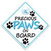 Precious Paws On Board - Blue Dog Car Sign, High