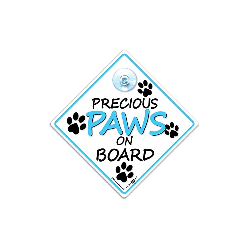 Precious Paws On Board - Blue Dog Car Sign, High