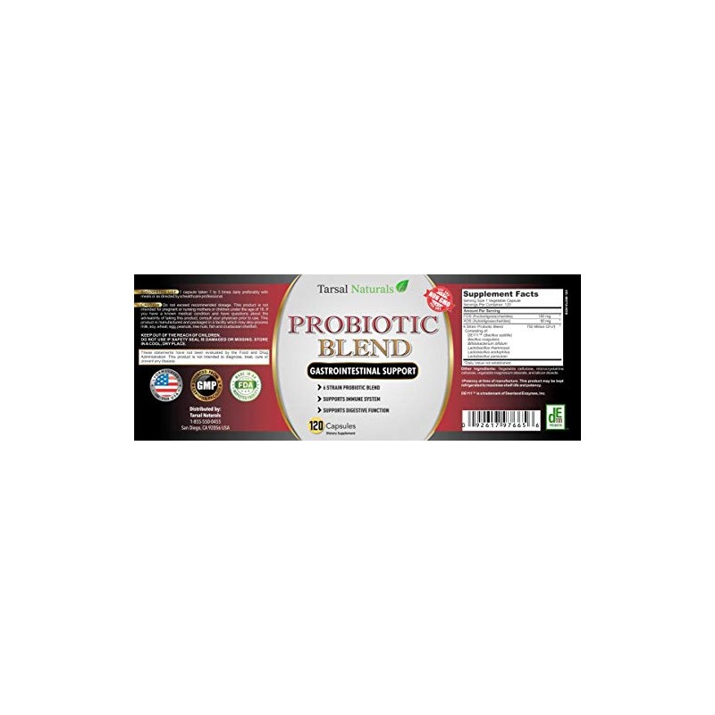 Tarsal Naturals Probiotic Blend Gastrointestinal Support 120 Caps.provide a balance
