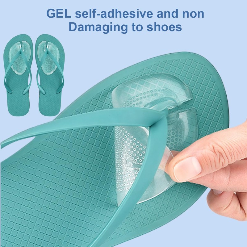 3 Pairs Transparent Silicone Thong Sandal Self-Adhesive Forefoot Cushion with