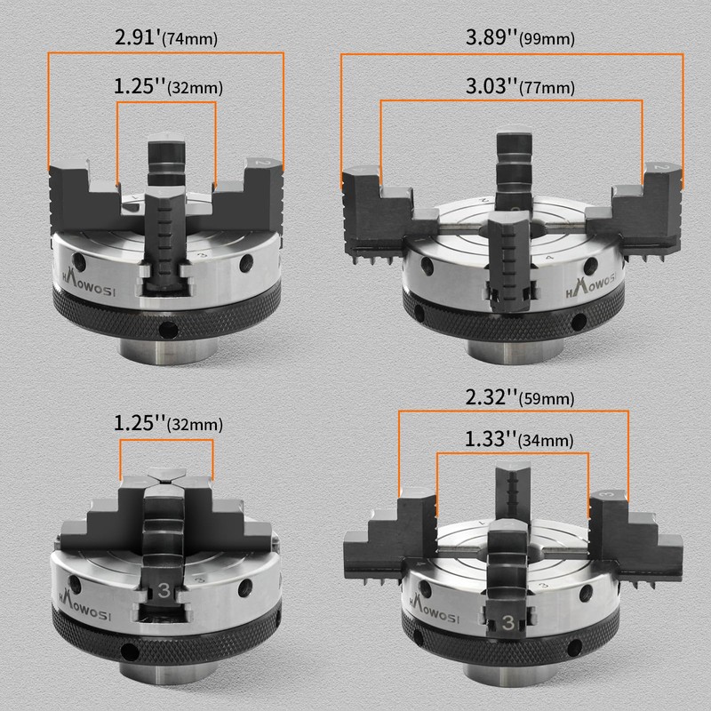 3 inch Mini Wood Lathe Chuck,4-jaw Self-Centering Lathe Chucks for