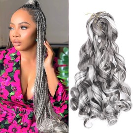 Amir Hair 8 Packs French Curly Braiding Hair 20 Inch Loose Wave Braiding Hair Pre Stretched Synthetic Hair Extensions French Curl Crochet Hair