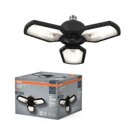 OSRAM Highbay Blade Black Aluminium Ceiling Light with Adjustable Blades 60W 6500lm Neutral White 4000K E27 Screw 337.5mm Diameter IP20