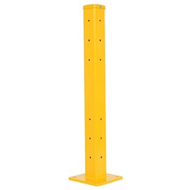 Vestil GR-F2R-DI-TP42-YL Steel Rigid Tube Post Drop In Style 42 In. For 2 Ribbed Drop In Style Guard Rails Yellow