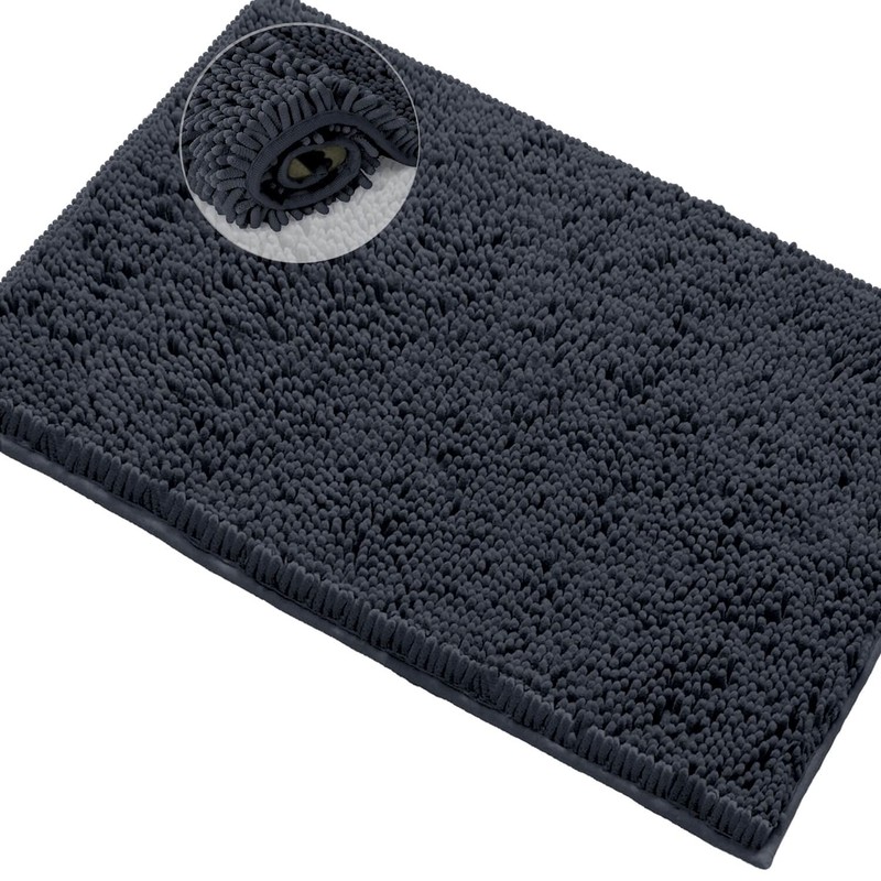 LuxUrux Bath Mat-Extra-Soft Plush Bath Shower Bathroom Rug, 1'' Chenille