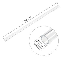 MECCANIXITY Acrylic Pipe Clear Rigid Round Tube 6mm(1/4") ID 8mm(5/16") OD 10" for Lamps and Lanterns, Water Cooling System 4pcs