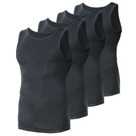 Comfneat Men's 4-Pack Cool Feeling A-Shirts Viscose Undershirts Sports Singlets (Dark Grey 4-Pack, S)