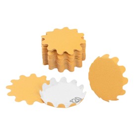 Keystone 2" Diameter Flex Edge Gold Hook and Loop Wavy Sanding Disc Single Grit 25 Pack for Hand Drill Mounted Sanding Pads and Manual Bowl Sanders 120 Grit