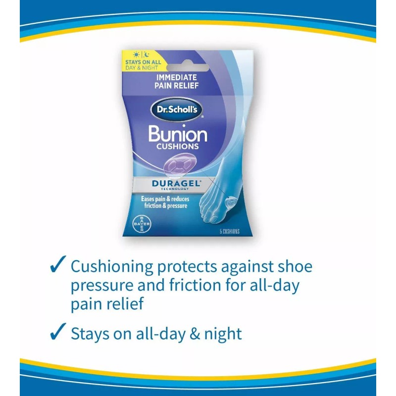 Dr. Scholl's Cojín De Juanetes Con Duragel Tecnología, 5ct //