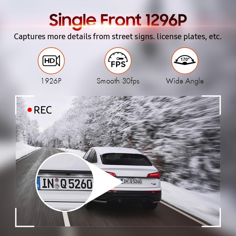 Mr MIP 3-Channel Full HD Dash Cam – 1296p Front,