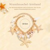 Cosswe Starfish Shell Bracelets Sea Star Shell Beads Bracelets Adjustable