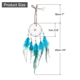 sourcing map 2pcs Dream Catchers with Crystal Beads Wall Decor for Decoration, Peacock Blue
