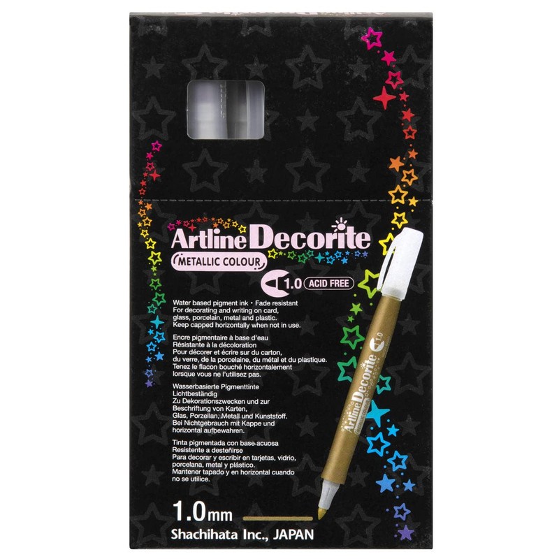 Artline 'Decorite' Metallic Red Marker Pen 1.0mm for Card, Glass,