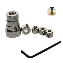8 PCS Step Drill Bit Depth Stop Collar Ring Positioner Locator, Woodworking Positioning Depth Limiter 3 4 5 6 8 10 12 16mm with Hexagon Wrench Spacing Ring Set for Consistent Drilling (Silver)